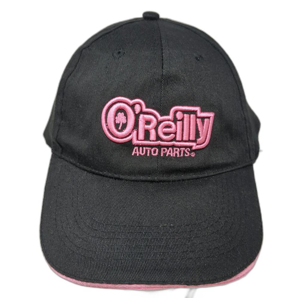 O'Reilly Auto Parts Baseball Cap Black Pink One Size Strapback Embroidered Hat